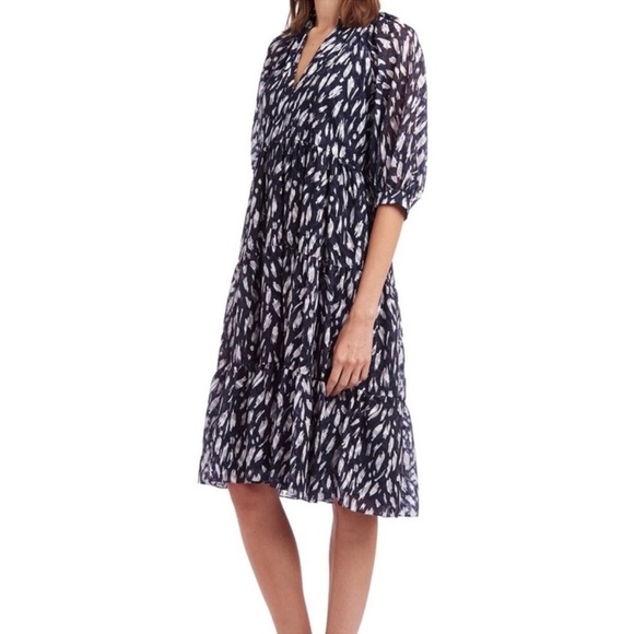 Amanda Uprichard Diego Midi Printed Dress Size Small - Picture 2 of 12